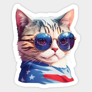 Cool Ameowica Patriot Sticker